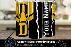 Cheer Dad Tumbler Sublimation Design PNG, Add Name, Yellow Product Image 2