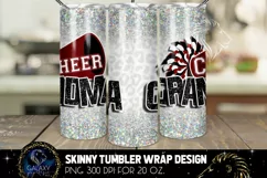 Cheer Grandma Tumbler Sublimation Design PNG, Maroon Black Product Image 2
