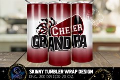 Cheer Grandpa Tumbler Sublimation Design PNG, Maroon Black Product Image 1