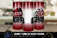 Cheer Grandpa Tumbler Sublimation Design PNG, Maroon Black Product Image 2