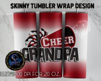 Cheer Grandpa Tumbler Sublimation Design PNG, Maroon Black Product Image 3