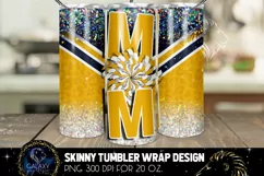 Cheer Mom Tumbler Sublimation, Yellow Blue White Cheer Mom Product Image 1