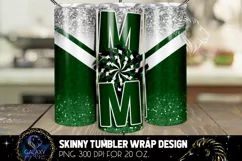 Cheer Mom Tumbler Sublimation, Green White Cheer Tumbler Product Image 1