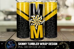 Cheer Mom Tumbler Sublimation, Yellow Black Cheer Tumbler Product Image 1