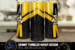 Cheer Mom Tumbler Sublimation, Yellow Black Cheer Tumbler Product Image 2