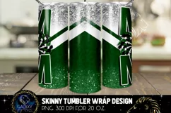 Cheer Mom Tumbler Sublimation, Green White Cheer Tumbler Product Image 2