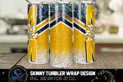 Cheer Mom Tumbler Sublimation, Yellow Blue White Cheer Mom Product Image 2