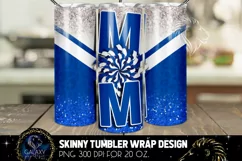 Cheer Mom Tumbler Sublimation, Blue White Cheer Mom Tumbler Product Image 1