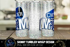 Cheer Mom Tumbler Sublimation, White Blue Cheer Mom Tumbler Product Image 2