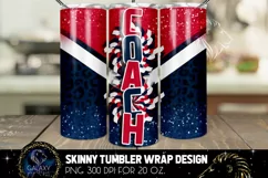 Cheer Coach Tumbler Sublimation, Red Blue Tumbler Design Product Image 1