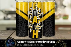 Cheer Coach Tumbler Sublimation, Black Yellow Tumbler Design Product Image 1