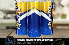 Cheer Coach Tumbler Sublimation, Blue Yellow Tumbler Design Product Image 2