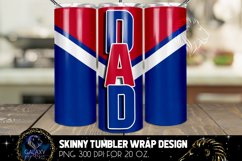 Cheer Dad Tumbler Sublimation Design PNG, Blue Red white Product Image 1