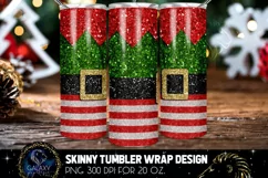 Glitter Elf Tumbler Design, Christmas Tumbler Design Product Image 3