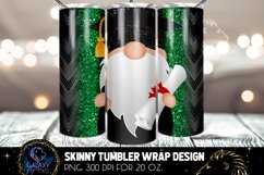 Gnome Green Senior 2022 Glitter Tumbler Sublimation Design Product Image 1