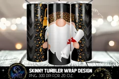 Gnome Leopard Senior 2022 Glitter Tumbler Sublimation Design Product Image 1