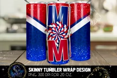 Cheer Mom Tumbler Sublimation Design PNG, Blue Red white Product Image 1