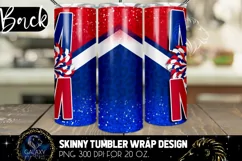 Cheer Mom Tumbler Sublimation Design PNG, Blue Red white Product Image 2