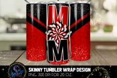 Cheer Mom Tumbler Sublimation, Red Black Cheer Tumbler Product Image 1