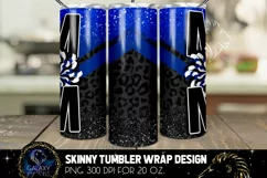 Cheer Mom Tumbler Sublimation Design PNG, Black and Blue Product Image 2