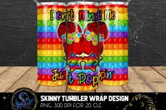 Just Poppin 20 Oz. Skinny Tumbler Wrap Sublimation Design Product Image 1