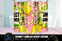 Pink Sweet Summer Tumbler Sublimation, Groovy Lemon Tumbler Product Image 2