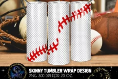 Baseball Ball 20 Oz. Skinny Tumbler Wrap Sublimation Design Product Image 2