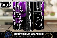 Purple Black Cheer Tumbler Sublimation Design PNG Product Image 2