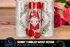 Gnome Valentines day Tumbler Sublimation, Tumbler Design Product Image 3