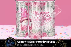 Gnome Valentines day Tumbler Sublimation, Tumbler Design Product Image 3