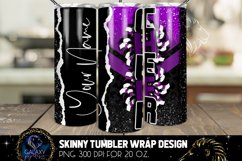 Purple Black Cheer Tumbler Sublimation Design PNG Product Image 1