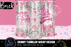 Gnome Valentines day Tumbler Sublimation, Tumbler Design Product Image 4