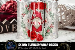 Gnome Valentines day Tumbler Sublimation, Tumbler Design Product Image 1