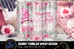 Gnome Valentines day Tumbler Sublimation, Tumbler Design Product Image 1