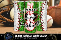 Peace Love Baseball Tumbler Sublimation, Tumbler Design PNG Product Image 1