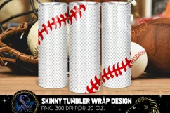 Baseball Ball 20 Oz. Skinny Tumbler Wrap Sublimation Design Product Image 1