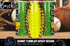 Softball Coach 20 Oz. Skinny Tumbler Wrap Sublimation Product Image 2