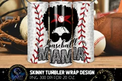 Baseball Mama 20 Oz. Skinny Tumbler Wrap Sublimation Design Product Image 1