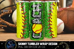 Softball Coach 20 Oz. Skinny Tumbler Wrap Sublimation Product Image 1