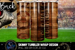 Wood Soccer Ball Tumbler Sublimation Design Product Image 2