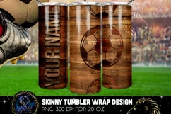 Wood Soccer Ball Tumbler Sublimation Design Product Image 1