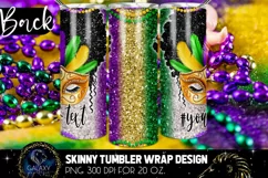 Afro Messy Bun Mardi Gras Tumbler Sublimation Design Product Image 2
