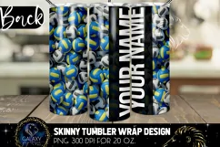Add Text Name Volleyball Balls Tumbler Sublimation Design Product Image 2
