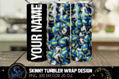Add Text Name Volleyball Balls Tumbler Sublimation Design Product Image 1