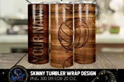Wood Volleyball Ball Tumbler Sublimation Design Product Image 1