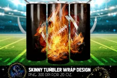 Fire Football Ball Tumbler Sublimation Design Product Image 1