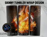Fire Football Ball Tumbler Sublimation Design Product Image 3