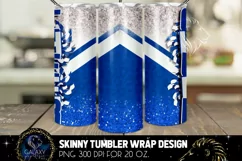 Cheer Tumbler Sublimation, Blue White Cheer Tumbler Product Image 2