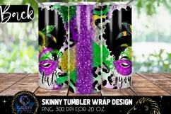 Afro Messy Bun Mardi Gras Tumbler Sublimation Design Product Image 3