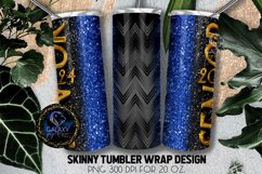 Blue Senior 2024 Glitter Tumbler Sublimation Design PNG Product Image 2